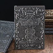 3D Embossed PU Leather Notebook, A5 Tarot Card Ace of Wands Pattern Journal, for School Office Supplies, Antique Silver, 215x145mm(OFST-PW0009-010C)
