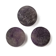 Natural Amethyst Cabochons, Flat Round, 15x6.5~9.5mm(G-K338-39C-01)