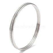 Non-Tarnish 3Pcs 304 Stainless Steel Plain Bangles Set, Stackable Bangles, Stainless Steel Color, Inner Diameter: 2-3/8 inch(6cm)(BJEW-G684-02A-P)