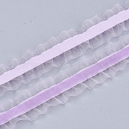 Velvet Organza Ribbon, Violet, 3/4 inch(18mm), about 20yards/roll(18.29m/roll)(SRIB-T007-021)