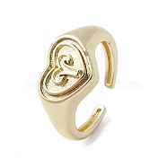 Brass Adjustable Open Rings, Heart, Aries, US Size 7 3/4(17.9mm)(RJEW-K257-86G-01)