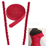 1 Set Women's Wedding Dress Zipper Replacement, Adjustable Fit Satin Corset Back Kit, Lace-up Formal Prom Dress, Red, Loop Ribbon: 490x24~26x2mm, Ribbon: 3500x15x1mm(DIY-BC0009-93D)