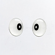 Self-adhesive Plastic Doll Eyes, Craft Eyes, for Doll Making, Oval, Black, 17x13mm(DOLL-PW0015-03A)
