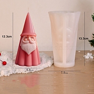 3D Christmas Santa Claus DIY Silicone Statue Candle Molds, Aromatherapy Candle Moulds, Portrait Sculpture Scented Candle Making Molds, White, 7.9x13.3cm(PW-WG72797-05)