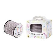 Faux Suede Cord, Faux Suede Lace, Paper Box Packing, Light Grey, 3.0x1.4mm, about 98.43yards/roll(90m/roll)(LW-JP0001-3.0mm-1126)