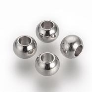 201 Stainless Steel Spacer Beads, Rondelle, Stainless Steel Color, 6x4.5mm, Hole: 3mm(STAS-R071-36)