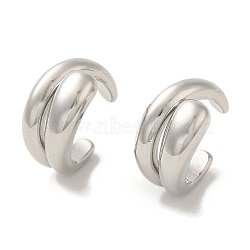 Rack Plating Brass Clip-on Earrings, Long-Lasting Plated, Lead Free & Cadmium Free, Platinum, 14x8mm(EJEW-R162-24P)