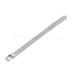 304 Stainless Steel Watch Band, Belt Shape, Stainless Steel Color, 212x14.5x5mm, Hole: 2.1mm(AJEW-M045-01P)