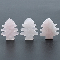 Natural Rose Quartz Home Diaplay Decorations, Christmas Tree, 40~42x32~35x5~8mm(DJEW-PW0009-026D)