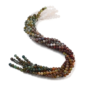 Natural Grey Agate and Indian Agate Beads Strands, Gradient Style, Round, 10mm, about 38pcs/strand, 15.35''(39cm)