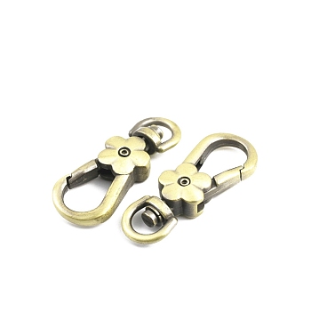 Alloy Swivel Clasps, for Bag Making, Antique Bronze, 45mm