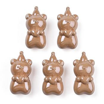 Opaque Acrylic Beads, Bear, Camel, 25x12.5x11.5mm, Hole: 3mm