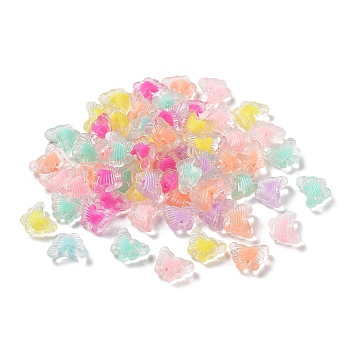 Transparent Acrylic Beads, Bead in Bead, Butterfly, Mixed Color, 12.5x16.5x6.5mm, Hole: 2.4mm, about 746pcs/500g