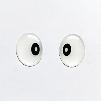 Self-adhesive Plastic Doll Eyes, Craft Eyes, for Doll Making, Oval, Black, 17x13mm