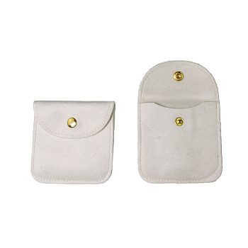 Velvet Jewelry Bag, for Bracelet, Necklace, Earrings Storage, Square, WhiteSmoke, 8x8cm