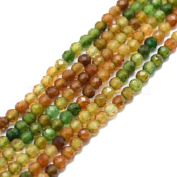Natural Tourmaline Beads Strands, Faceted, Round, 3mm, Hole: 0.7mm, about 132pcs/strand, 15.16''~15.55''(38.5~39.5cm)(G-P457-A02-14D)