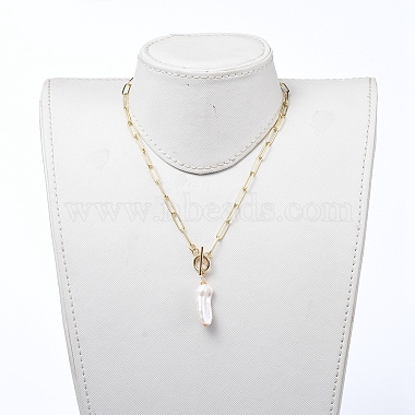 Ожерелья с подвесками из натурального жемчуга в стиле барокко(NJEW-JN02814)-3