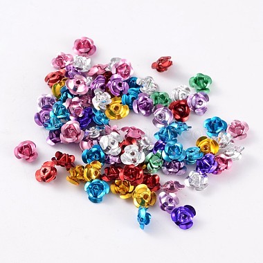 6mm Mixed Color Flower Aluminum Beads