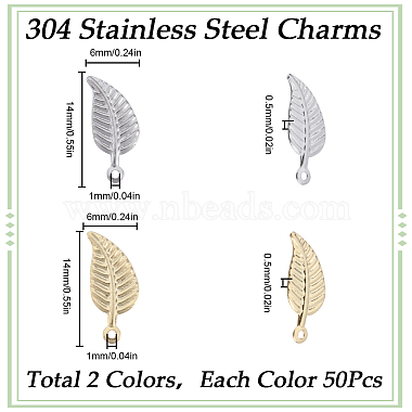 100Pcs 2 Colors 304 Stainless Steel Charms(STAS-SC0006-86)-2