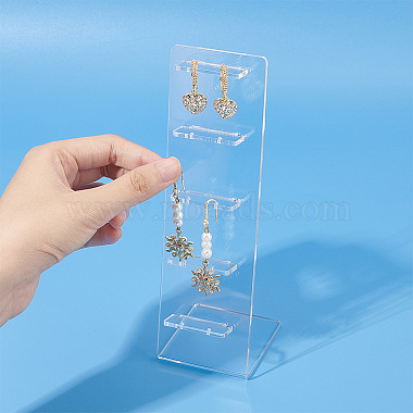 4Pcs 2 Styles Transparent Acrylic Earrings Display Stands(EDIS-DR0001-08)-4