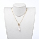 Ожерелья с подвесками из натурального жемчуга в стиле барокко(NJEW-JN02814)-3