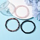 Bracelets extensibles en perles rondes en pierres mélangées naturelles de style 3pcs 3(BJEW-JB10178-01)-2