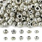 100Pcs 10 Styles Tibetan Style Alloy European Beads, Large Hole Beads, Cadmium Free & Lead Free, Antique Silver, 8.5~10.5x5.3~7.8mm, Hole: 4.5~6.5mm, 10pcs/style(TIBE-CJ0001-32)
