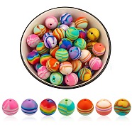 WEWAYSMILE 70Pcs 7 Styles 15mm Silicone Round Beads Making Kit, Silicone Beads Bulk, Round Silicone Beads, for Jewelry Crafts Necklace Garland Bracelet, Mixed Color, 15mm(JX487A)