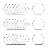 Brass Linking Rings, Hexagon, Platinum, 20x22.5x1mm, about 1000pcs/bag(KK-S327-03P)