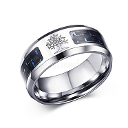 Stainless Steel Ring, Wide Band Rings for Men, Tree, US Size 10, 8mm, Inner Diameter: 19.8mm(PW-WG74456-11)