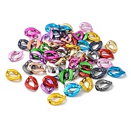 UV Plated Acrylic Linking Rings, Quick Link Connectors, Oval, Mixed Color, 23x16.5x4.5mm, Inner Diameter: 13.5x6.5mm(PACR-P004-01A)