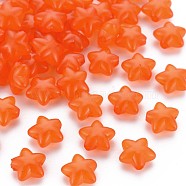 Transparent Acrylic Beads, Imitation Jelly, Star, Orange Red, 10x10.5x6mm, Hole: 1.6mm, about 1690pcs/500g(MACR-S373-26E-02)