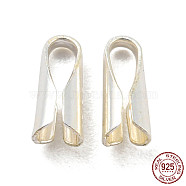 925 Sterling Silver Cord End, Folding Crimp Ends, with S925 Stamp, Silver, 5.5x2.5x2mm, Hole: 1.2mm(STER-Q191-06B-S)