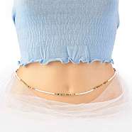 Glass Seed Beaded Elastic Waist Bead Chains, Summer Body Chains, Bikini Jewelry Chains for Women Girls, Mixed Color, 31-7/8 inch(81cm)(NJEW-C00021-02)