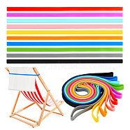 10Pcs 10 Colors Silicone Beach Chair Bands, Mixed Color, 590x10x1.5mm, 1pc/color(SIL-GA0001-13)