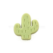 Food Grade Eco-Friendly Silicone Focal Beads, Chewing Beads For Teethers, DIY Nursing Necklaces Making, Cactus, Dark Sea Green, 25x23x8mm, Hole: 2mm(FIND-PW0005-02A-07)