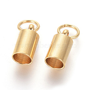 201 Stainless Steel Cord Ends, End Caps, Column, Golden, 10x5mm, Hole: 4mm, Inner Diameter: 4.2mm(STAS-L233-068D-G)