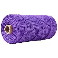 Cotton String Threads for Crafts Knitting Making, Medium Orchid, 3mm, about 109.36 Yards(100m)/Roll(KNIT-PW0001-01-34)