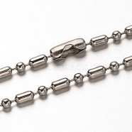 304 Stainless Steel Ball Chains Necklaces, with Connectors, Stainless Steel Color, 23.6 inch(59.9cm)(NJEW-O066-21)
