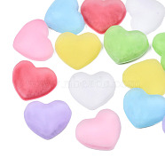 Acrylic Cabochons, Rubberized Style, Heart, Mixed Color, 16x19.5x8mm(SACR-N006-05-B)