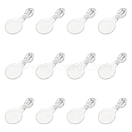 Transparent AS Plastic Pendant Blanks, Hair Findings, for DIY Hair Tie Accessories, Flat Round, Clear, 16x8x5.5mm, hole: 2mm, about 2000pcs/bag(FIND-CA0001-16)