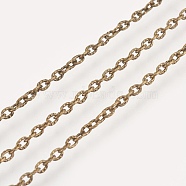 Iron Textured Cable Chains, Unwelded, with Spool, Antique Bronze, 3x2x0.6mm, about 328.08 Feet(100m)/roll(CH-0.6YHSZ-AB)