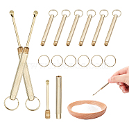 Iron Portable Incense Ash Spoons, Mini Keychain Tool Supplies, Golden, 7.45cm, 1.15x0.06cm, 2pcs/set, 24 sets/box(AJEW-CA0002-88)