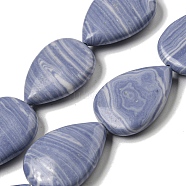 Synthetic Blue Lace Agate Beads Strands, Teardorp, 25x18~19x5mm, Hole: 1mm, about 16pcs/strand, 15.75''(40cm)(G-B071-G02-01)