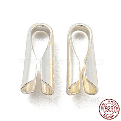 925 Sterling Silver Cord End, Folding Crimp Ends, with S925 Stamp, Silver, 5.5x2.5x2mm, Hole: 1.2mm(STER-Q191-06B-S)