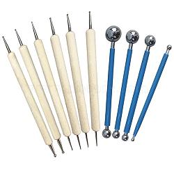 Professional DIY Stainless Steel Polymer Clay Tools, Stainless Steel Color, 12.5~13.3cmx6~8mm, 10pcs/set(TOOL-WH0044-04)