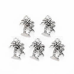 Tibetan Style Alloy Pendants, Cadmium Free & Lead Free, Coconut Tree, Antique Silver, 18x13x4mm, Hole: 1.8mm, about 975pcs/1000g(TIBE-S320-201AS)
