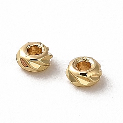 Rack Plating Brass Spacer Beads, Long-Lasting Plated, Rondelle, Real 18K Gold Plated, 3x1.5mm, Hole: 1.2mm(KK-F859-08A-G)