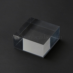 Square Transparent Acrylic Jewelry Display Pedestals, for Small Jewelry, Cosmetic Showing, Clear, 4x4x2cm(ODIS-WH0329-31A)