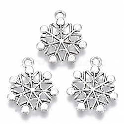 Tibetan Style Alloy Pendants, Lead Free & Cadmium Free, Snowflake, Antique Silver, 19.5x16.5x1.5mm, Hole: 1.8mm, about 500pcs/500g(TIBE-N010-16AS-RS)